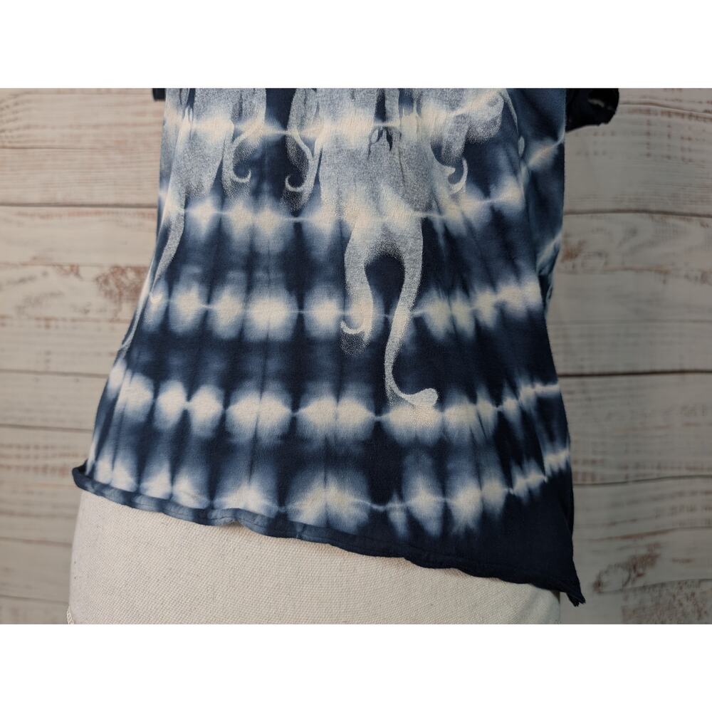 Y2K Edgy Tie Dye Abstract Optical Illusion Skull Graphic T-Shirt Calvin Klein S - Picture 4 of 7